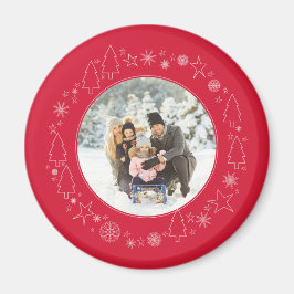 Ditt foto med Original Handrawn-julfransen Magnet