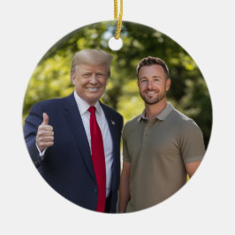 Ditt foto med president Donald Trump 2024 Julgransprydnad Keramik