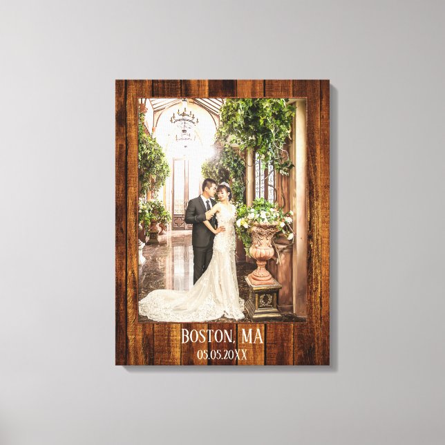 Ditt foto med Wood Anpassningsbar Print Canvastryck (Framsida)