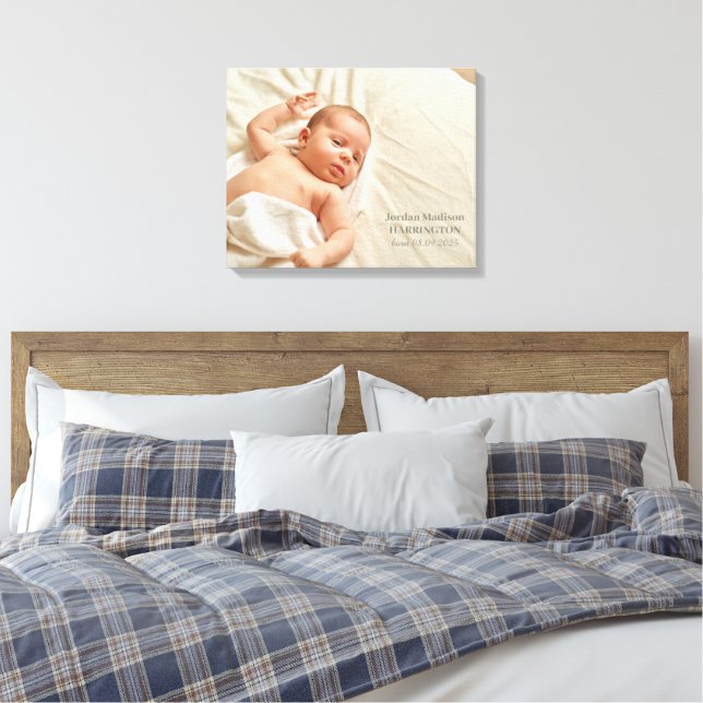 Ditt foto och din Anpassningsbar Baby Canvastryck (Insitu (sovrum))