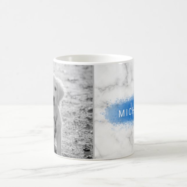 Ditt foto och din Anpassningsbar Marble Struktur m Kaffemugg (Center)