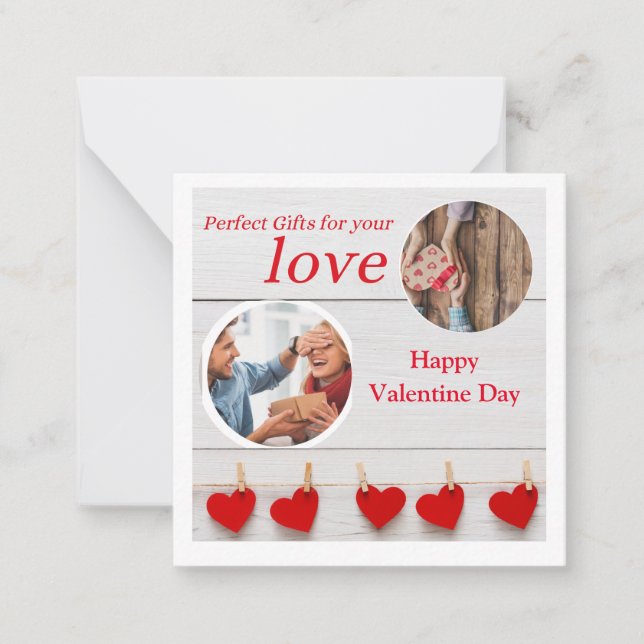 Ditt foto och din text lycklig Alla hjärtans dag Anteckningskort (Framsida)
