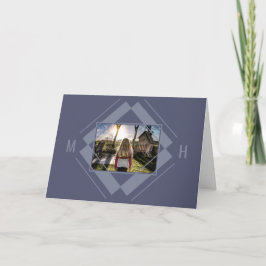 DITT foto- och monogramkort för geometrisk hälsnin Anteckningskort