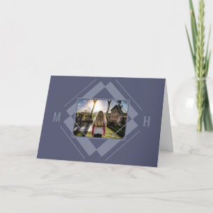 DITT foto- och monogramkort för geometrisk hälsnin Anteckningskort