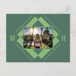 DITT foto- och monogramvykort för geometrisk Mönst Vykort