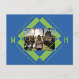 DITT foto- och monogramvykort för geometrisk Mönst Vykort