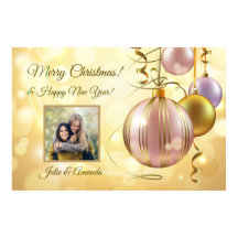 Ditt foto och namn/er Jul Bollar poster