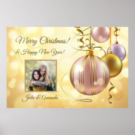 Ditt foto och namn/er Jul Bollar poster