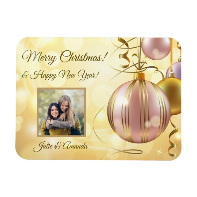 DITT foto och namn(er) Julmagnet Bollar Magnet (Horisontell)