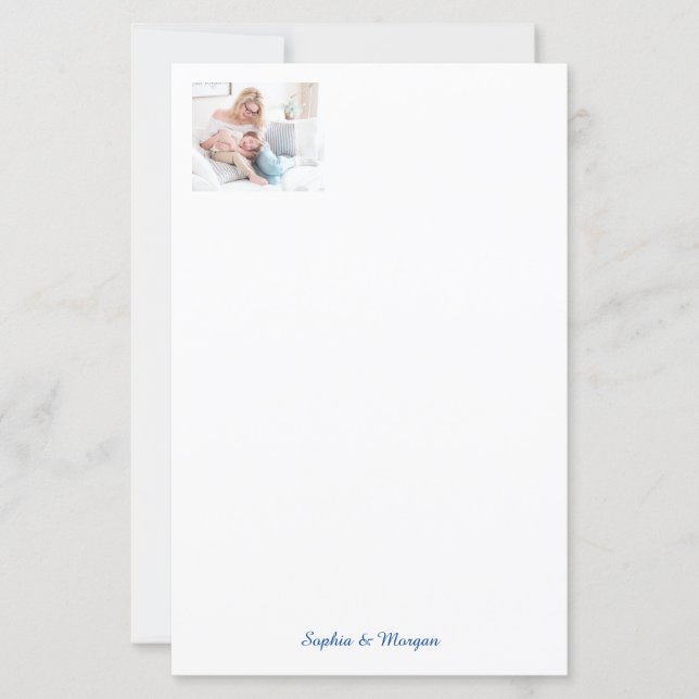 Ditt foto och Namn i blått skript (Framsida)