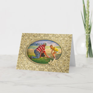 ditt foto - Ornate Embossed jul Golden Helgkort