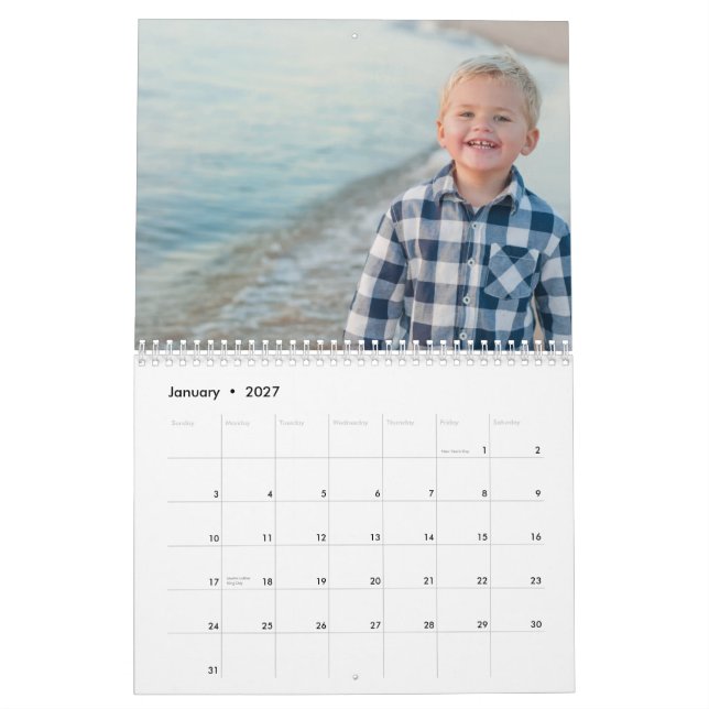 Ditt foto på varje sida kalender (Jan 2027)
