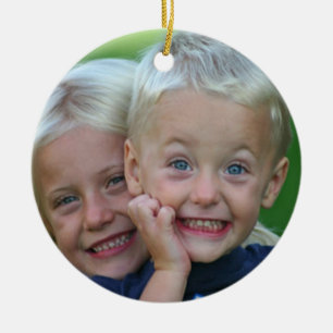 Ditt foto Persoalize på tillbaka julprydnad Julgransprydnad Keramik
