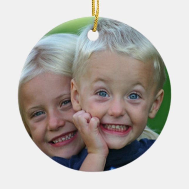 Ditt foto Persoalize på tillbaka julprydnad Julgransprydnad Keramik (Framsidan)