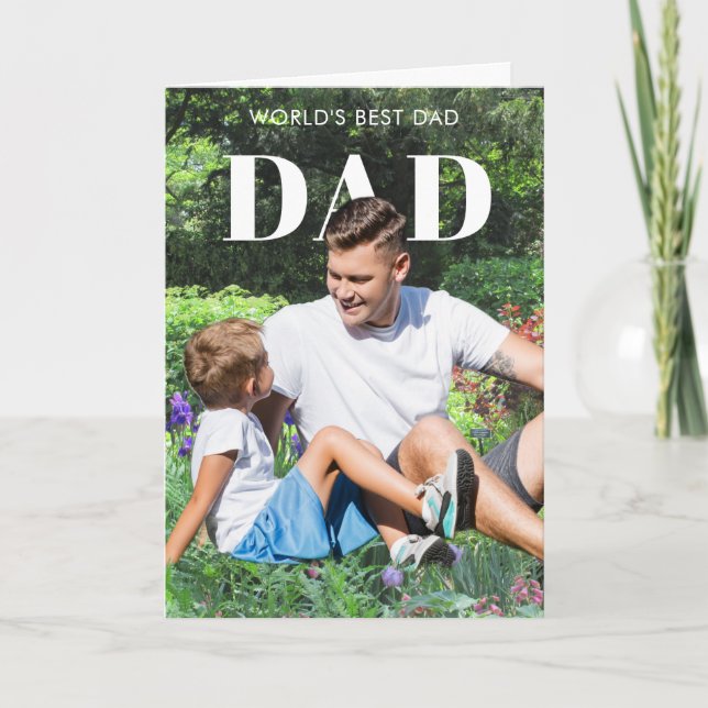 *Ditt Foto "Pop" Anpassad Bästa Pappa-Kort Kort (Framsida)