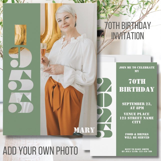 Ditt fotoår 1955 70-årsinbjudan inbjudningar (Skapare uppladdad)