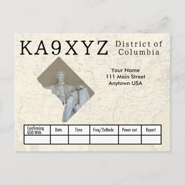 Ditt fotodistrikt i Columbia Cutout Anpassningsbar Vykort (Framsida)