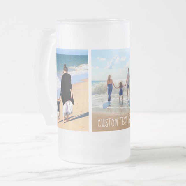 Ditt fotokollage Glass Beer Mugg med Anpassningsba (Framsida vänster)