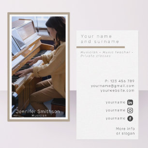 Ditt fotomusiker-pianist-Affärskort Visitkort
