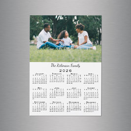 Ditt fotonamn Anpassningsbar 2026 kalender magnet