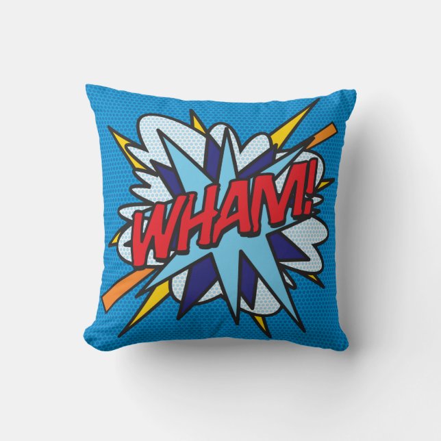 Ditt fotonamn Rollig Retro Serietidning Pop Art Kudde (Framsida)