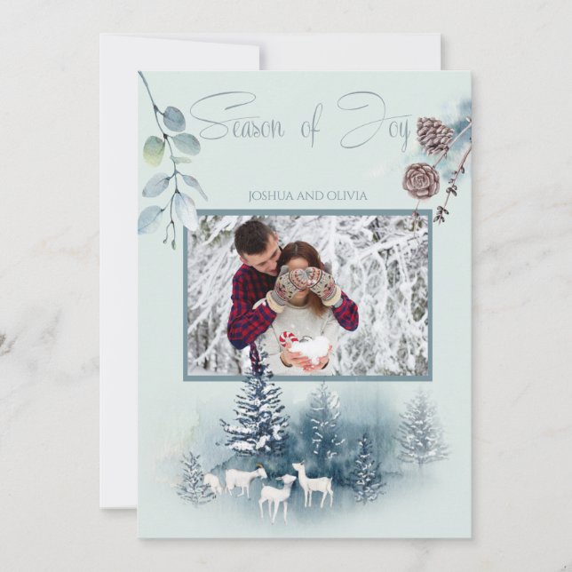 Ditt fotopatfärgat trädsmark inbjudningar (Framsida)