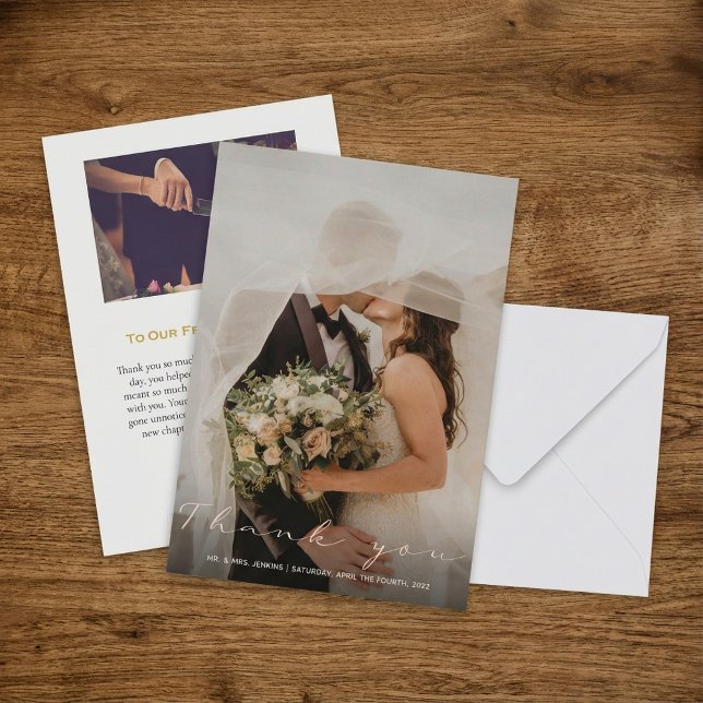 Ditt fototack till bröllop tack kort (Your wedding photo thank you card.)