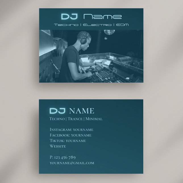 Ditt fototekno musik DJ-kort Visitkort (Skapare uppladdad)