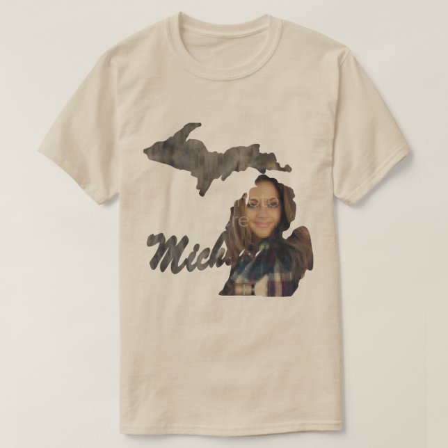DITT FOTOTILLSTÅND I Michigan Shape T-shirt (Design framsida)