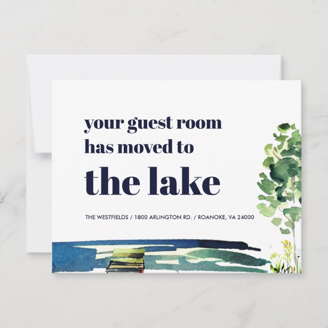 Ditt gästrum har Flyttat till Sjö nya hem Meddelande (Framsida)