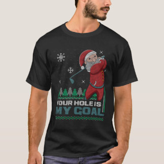 Ditt Hål är min måltavla Jultomten Golf Ugly Chris T Shirt