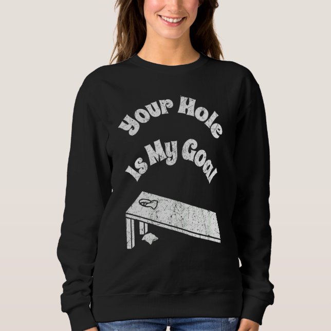 Ditt hål är mitt mål Cornhole Team Bean Bag T Shirt (Framsida)