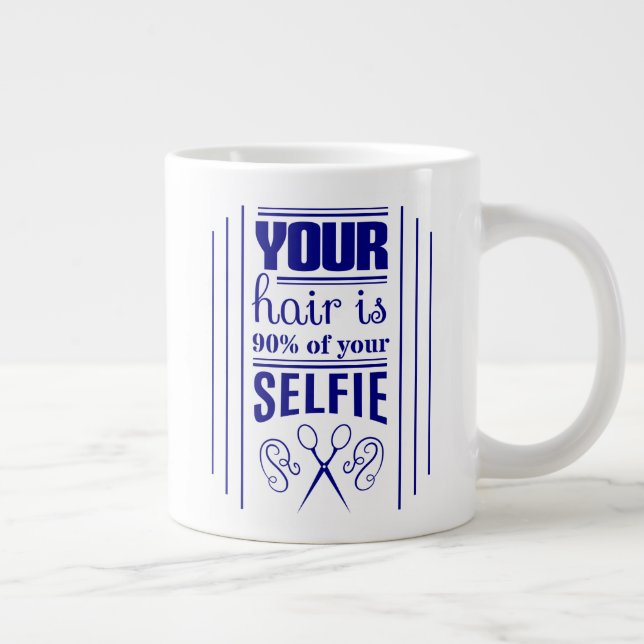 Ditt Hår Är 90% Av Ditt Selfie Jumbo Mugg (Höger)