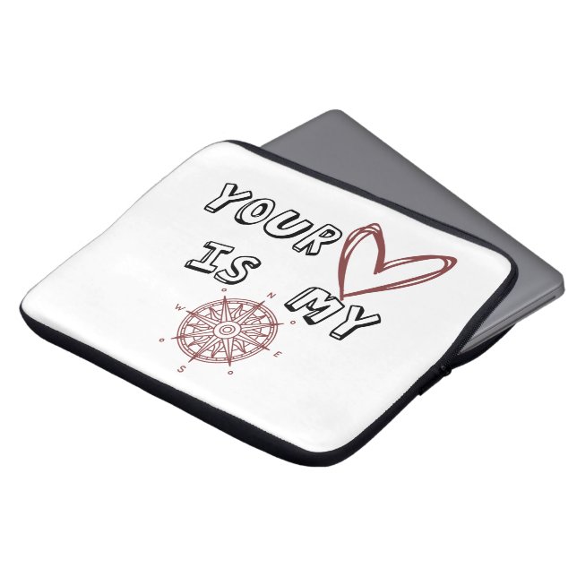 Ditt hjärta är min kompass laptop fodral (Framsida topp)