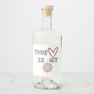 Ditt hjärta är min kompass spritflaskor etikett