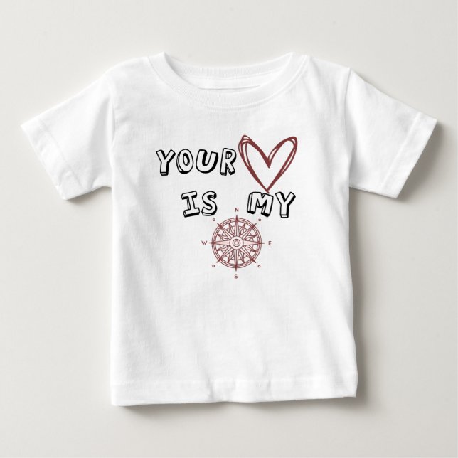 Ditt hjärta är min kompass t shirt (Framsida)