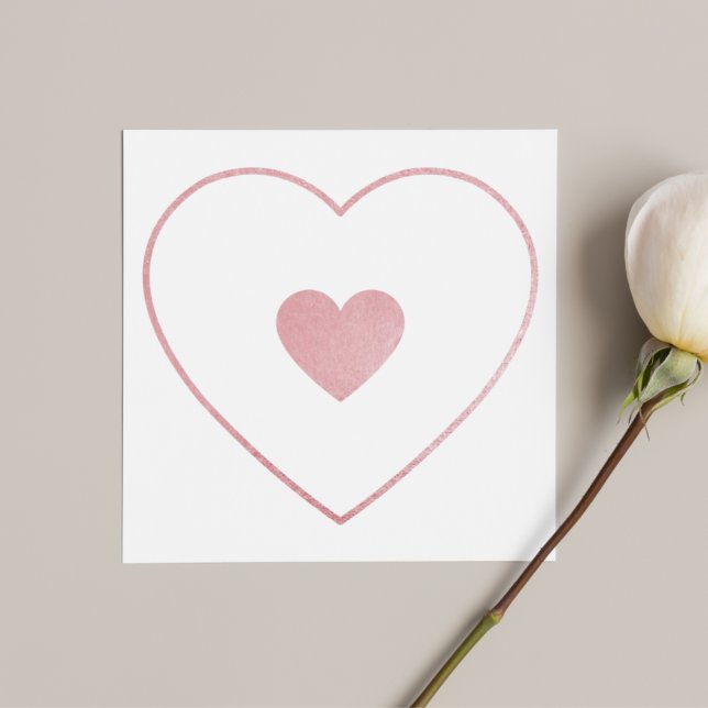 Ditt hjärta i mitt hjärta  Rosa Foil Mors dag Tack Kort (Skapare uppladdad)