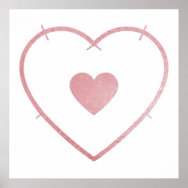 Ditt hjärta i mitt hjärta -  Rosa Foil Poster