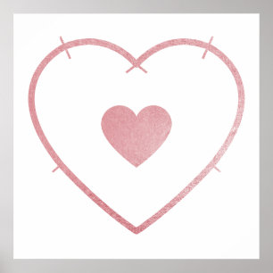 Ditt hjärta i mitt hjärta - Rosa Foil Poster