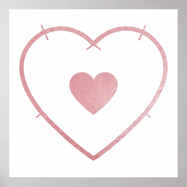 Ditt hjärta i mitt hjärta -  Rosa Foil Poster (Framsidan)