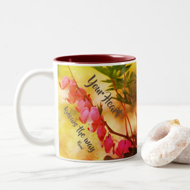 Ditt hjärta känner till blödande hjärtan och inspi Två-Tonad mugg (Med munk)