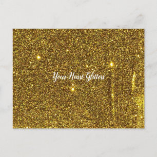 Ditt hjärtebrev Glitter Guld Glitter Vykort