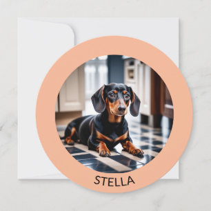 Ditt hundfoto Elegant persika rund platt kort