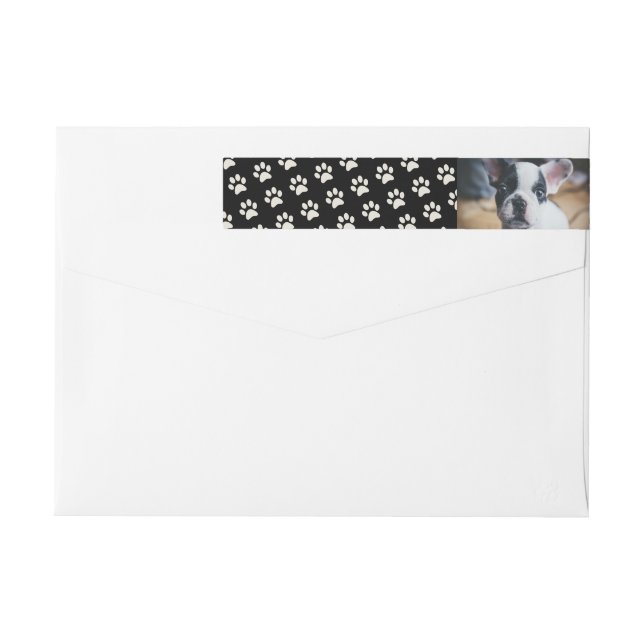 Ditt hundfoto med anpassningsbar för etikettband (Baksidan)