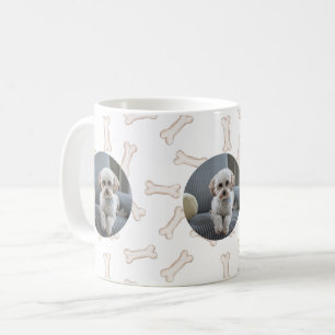 Ditt hundfoto tre ramar hundben-tema kaffemugg