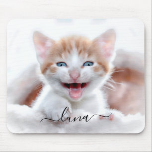 Ditt husdjur Katt Foto Namn med svängar Musmatta