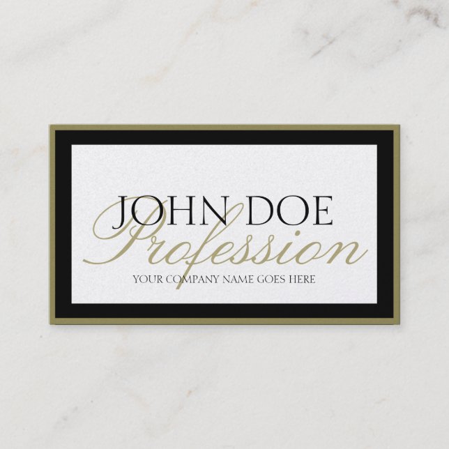 Ditt jobbTitel! Guld Gräns/Anpassade-skript Visitkort (Framsida)