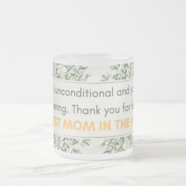 Ditt kärlek är ovillkorligt och ditt stöd frostad glasmugg (Center)