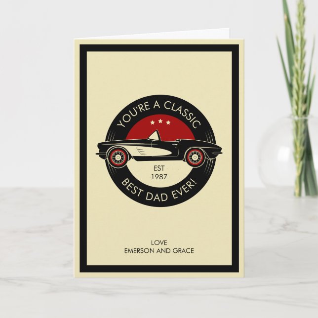Ditt klassiska bästa Pappa någonsin-Fars dag-kort Kort (Framsida)