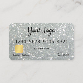 Ditt Kredit-kort för Logotyp Silver Glitter Visitkort
